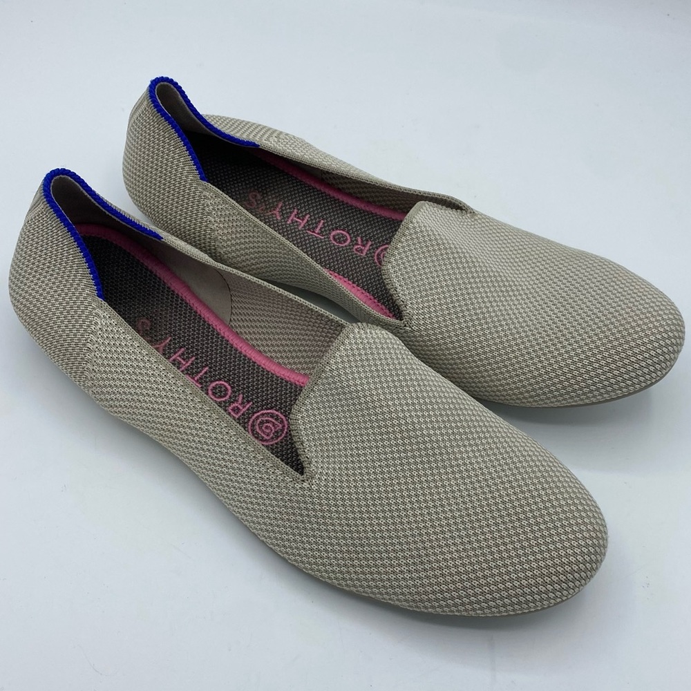 Rothy's Cream and Tan Loafers Lightweight Slip-On Flats